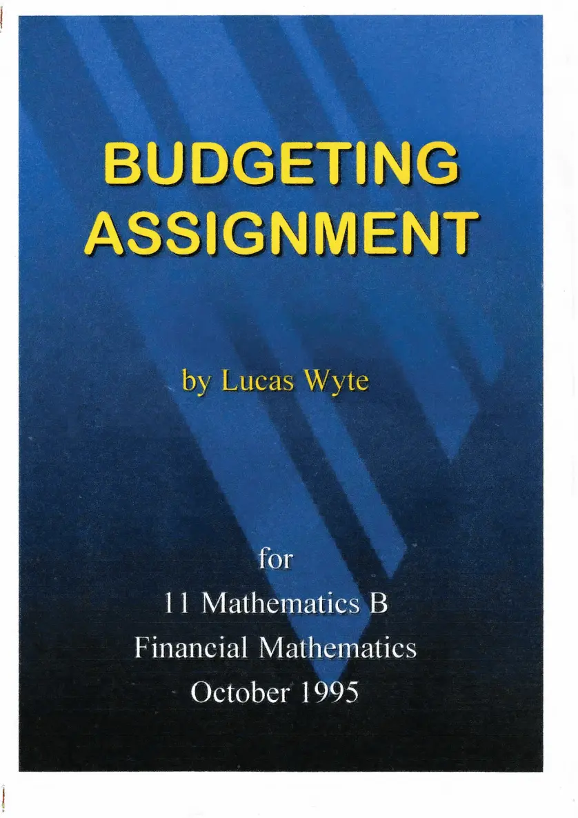 Budgeting Assignment