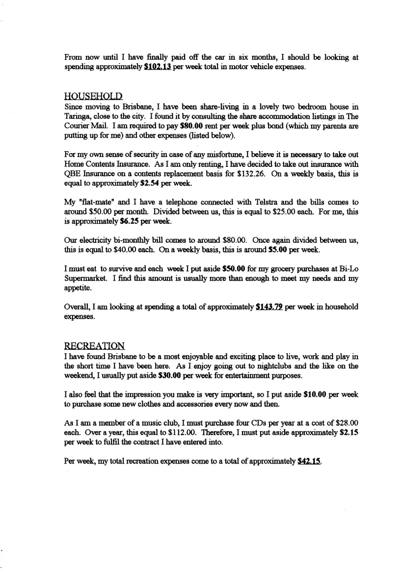 Budgeting Assignment