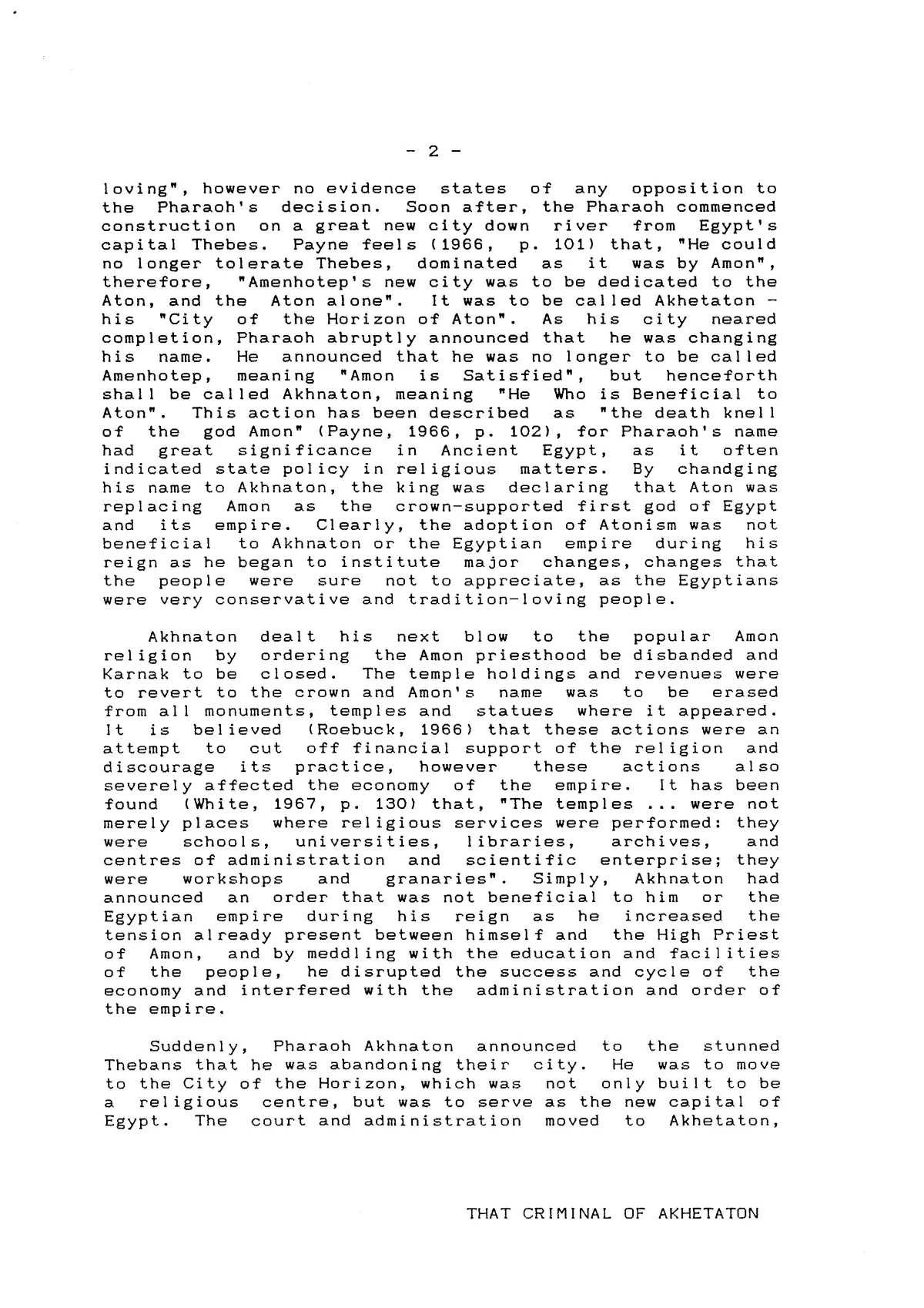 That Criminal of Akhetaton