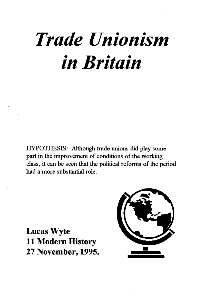 Trade Unionism in Britain
